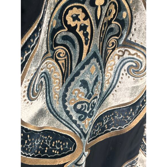 Lavender Brown Velvet & Crepe Paisley Sleeveless Mini Shift Dress Black XS NWT - Picture 5 of 10